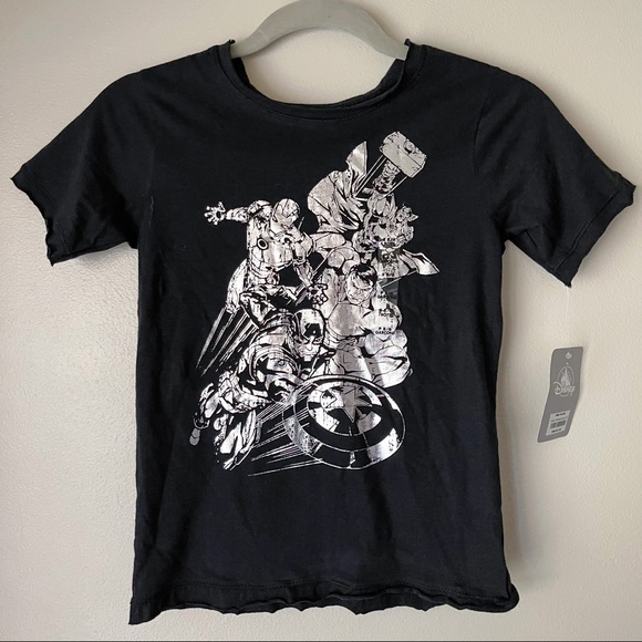 Marvel Avengers Black Unisex T-Shirt Size 5/6